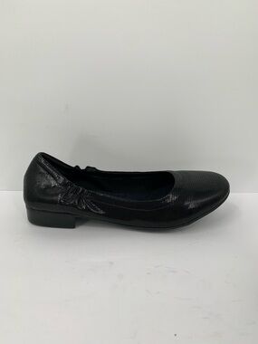 Walking Cradles Tess ballet flat black textured leather comfort new 13 X-WIDE EE